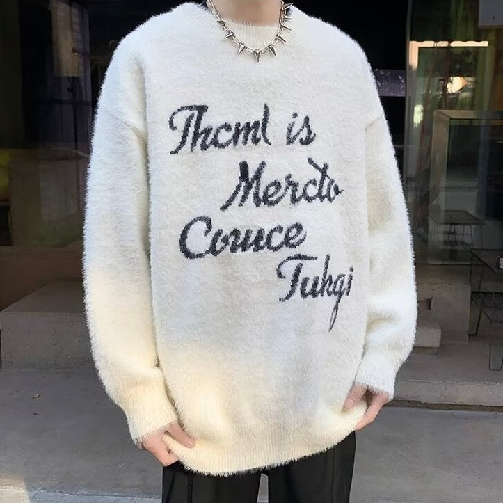 アメリカン 韓国デザイン 韓国ストリート トレンド オーバーサイズ ボアトレーナー mry001376