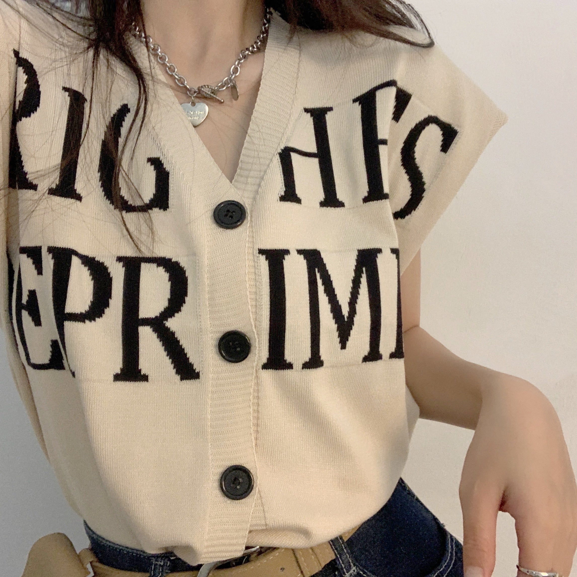 Vネック ニットベスト トップス mry000153