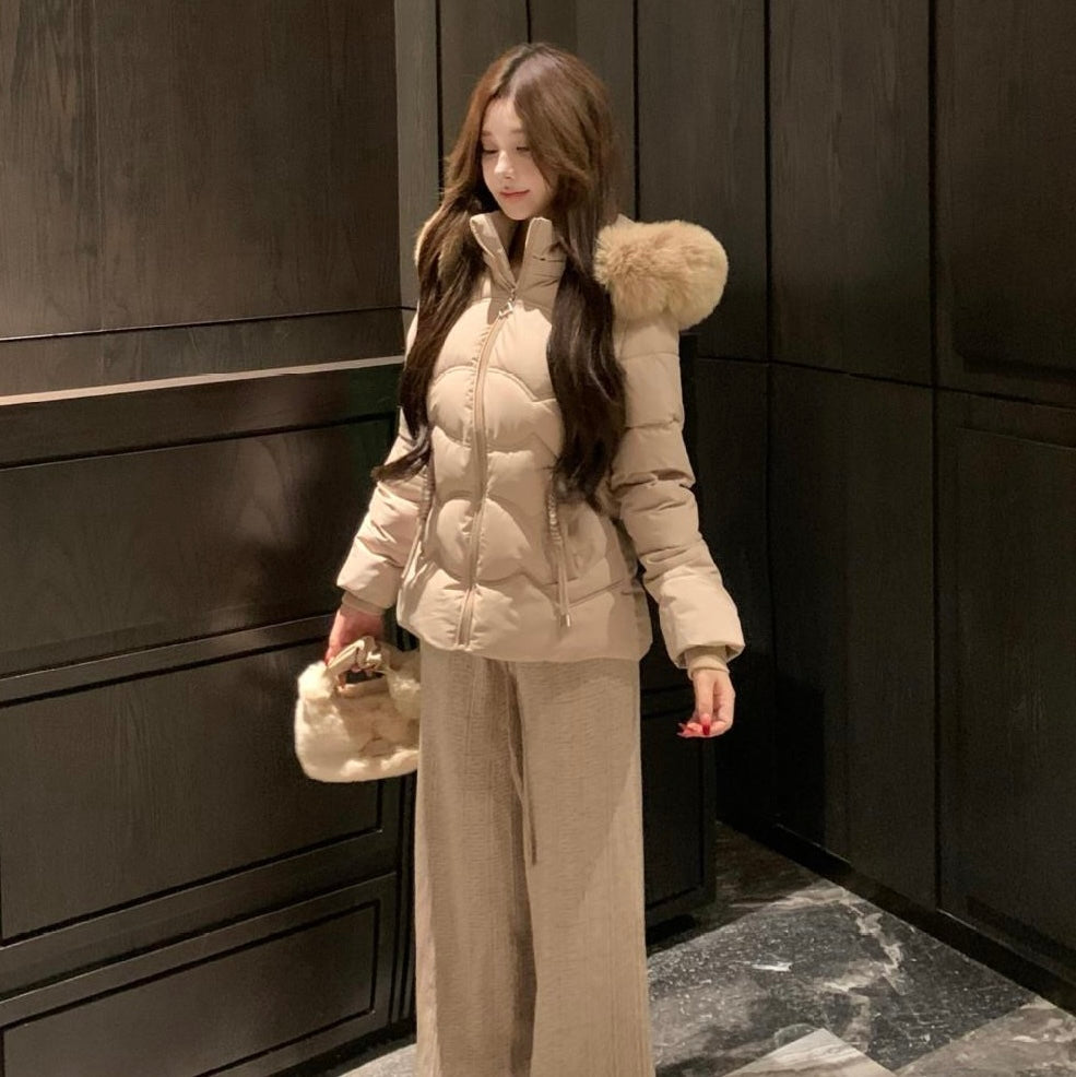 【Chéri】2カラー展開 ファー付きダウンジャケット mry001475