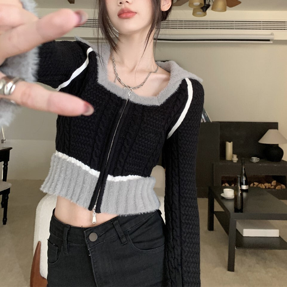 クロップド丈 ニットセーター mry000512