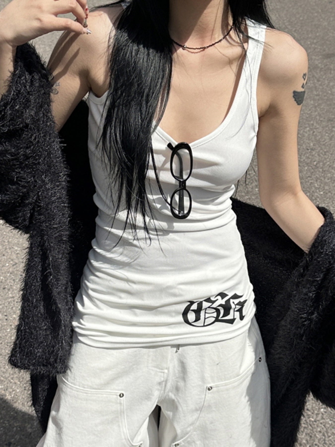 Tattoo Blade Stretch Tank Top mry001722