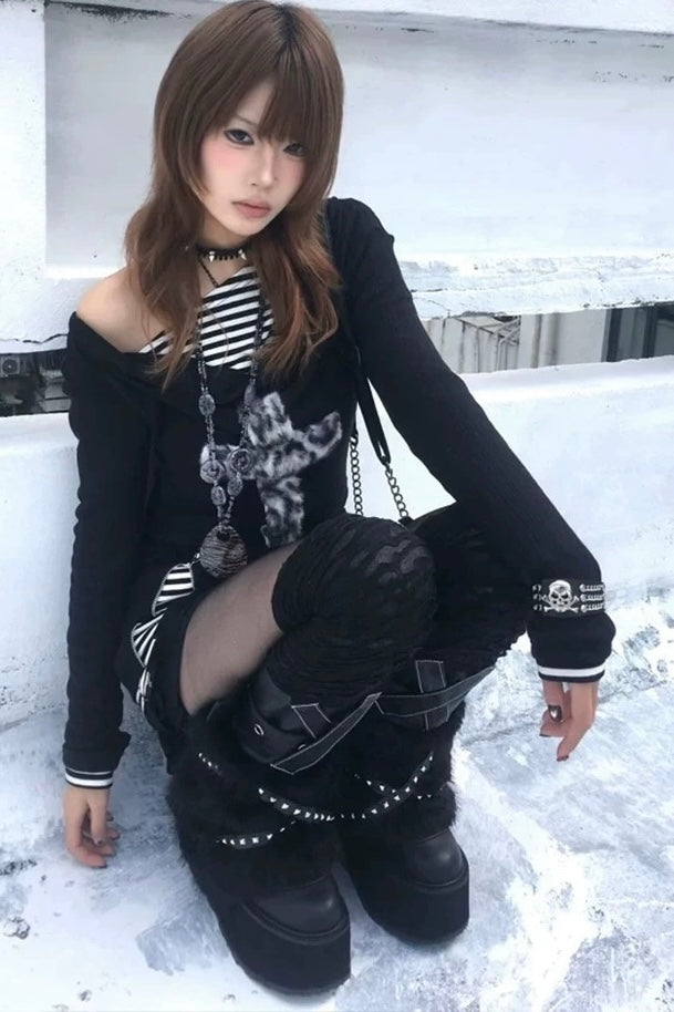 Cross Print Layered Top mry002142