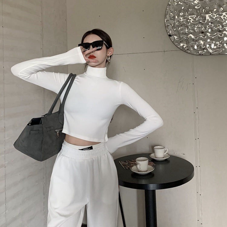 3カラー展開 タートルネック ショートトップ 韓国カジュアル 韓国モード mry000972