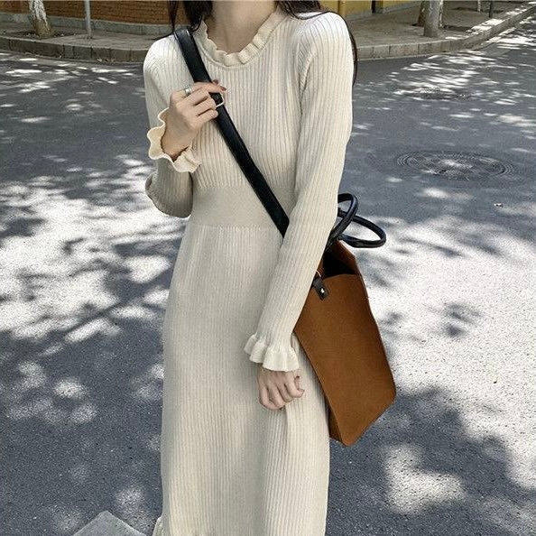 ニット フリル ワンピース mry000166