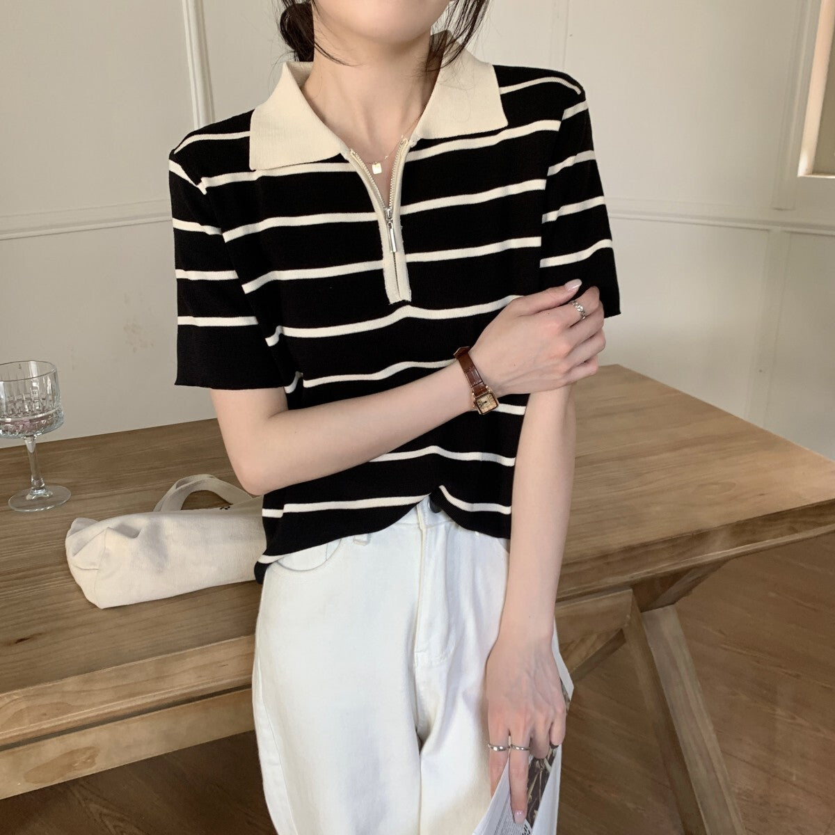 【送料無料】2カラー展開 ハーフジップ デザインシャツ カジュアル mry000640