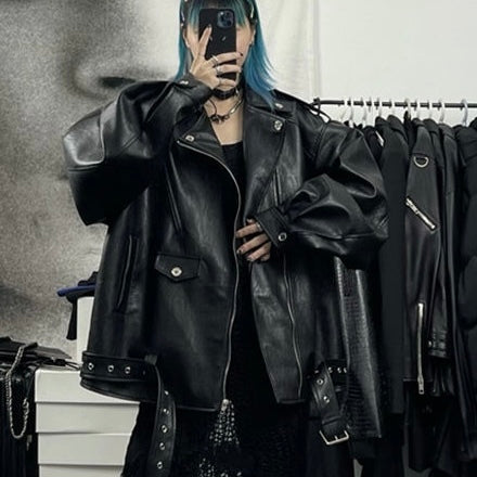 【Orchid】オーバーサイズ ライダースジャケット mry001508