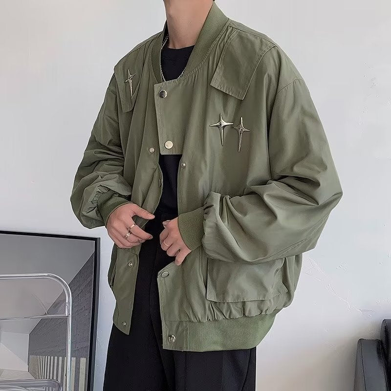 2カラー展開 アメリカン 韓国ストリート 韓国カジュアル トレンド パイロットジャケット mry001279