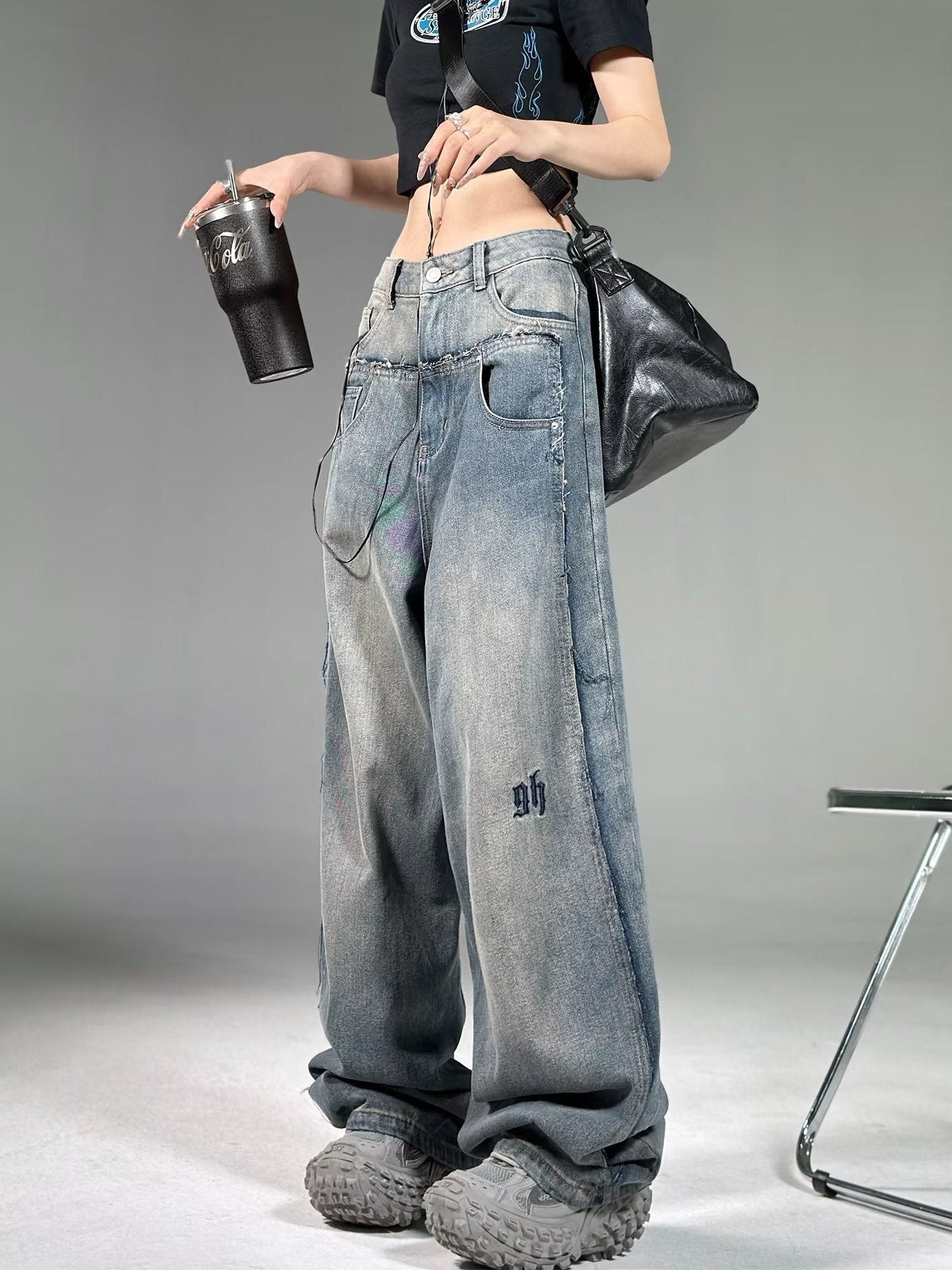 《SNSで話題沸騰中》【COVER:FIT】Vintage Fade Loose Fit Denim Pants mry001781