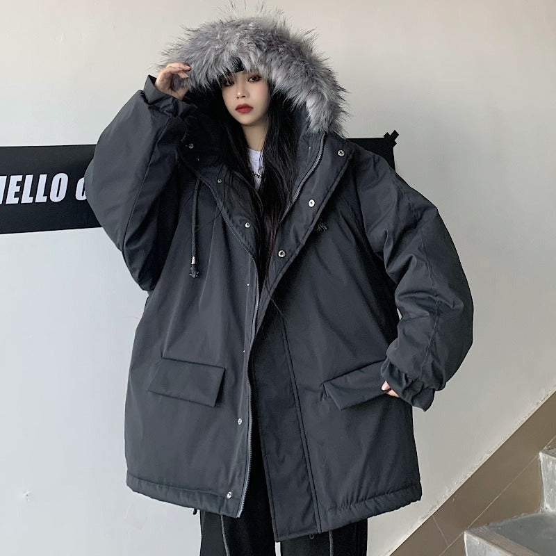 2カラー展開 フード付き ダウンジャケット 韓国カジュアル 韓国ストリート mry000950