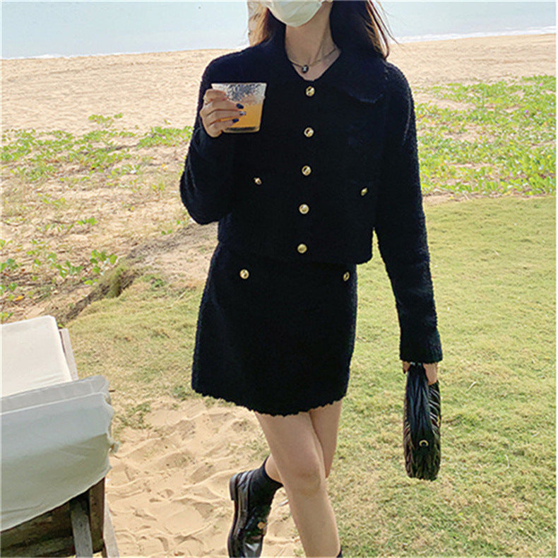 2カラー展開 セットアップ ツイードジャケット ツイードスカート mry001493