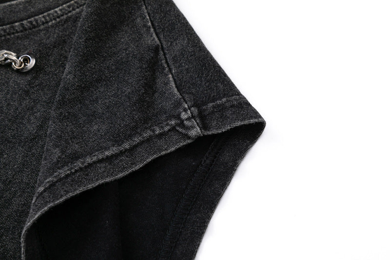 Chain Neck Graphic Sleeveless Tee mry001656