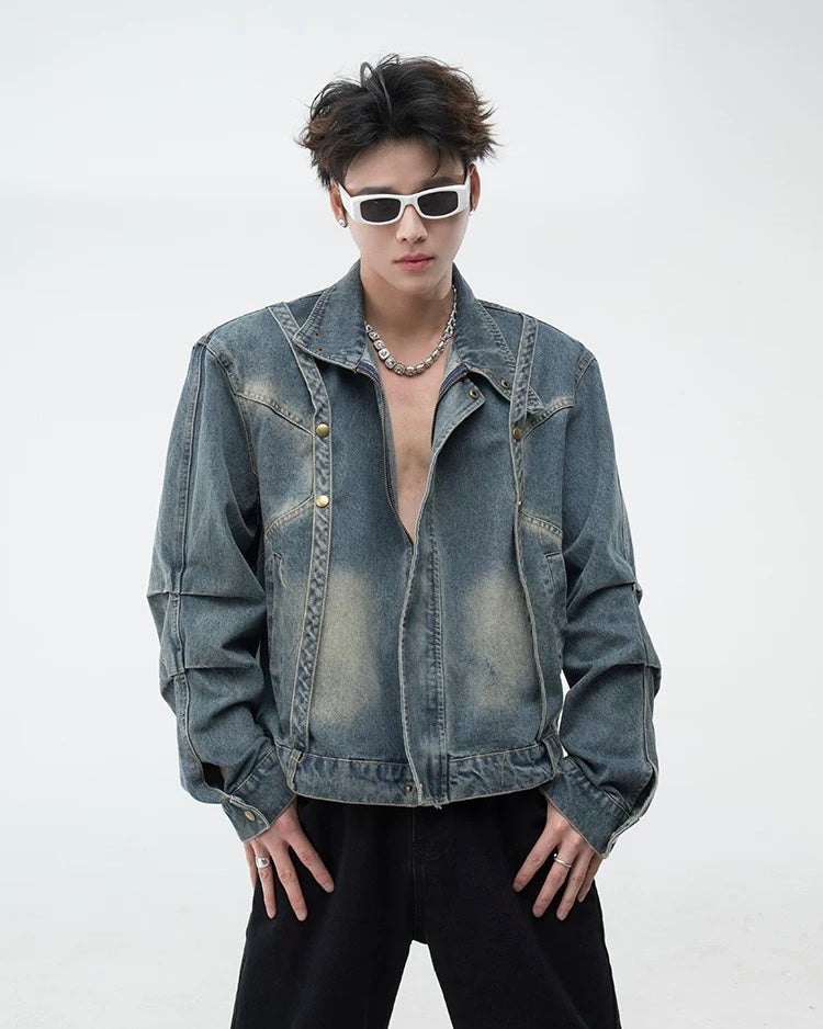 Vintage Washed Denim Jacket mry001816