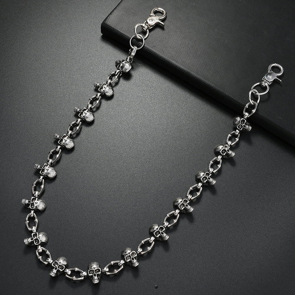 Skull Link Silver Wallet Chain mry001922