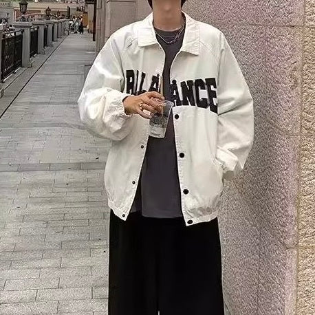 アメリカン 韓国ストリート 韓国カジュアル レトロ オーバーサイズ コーチジャケット mry001292