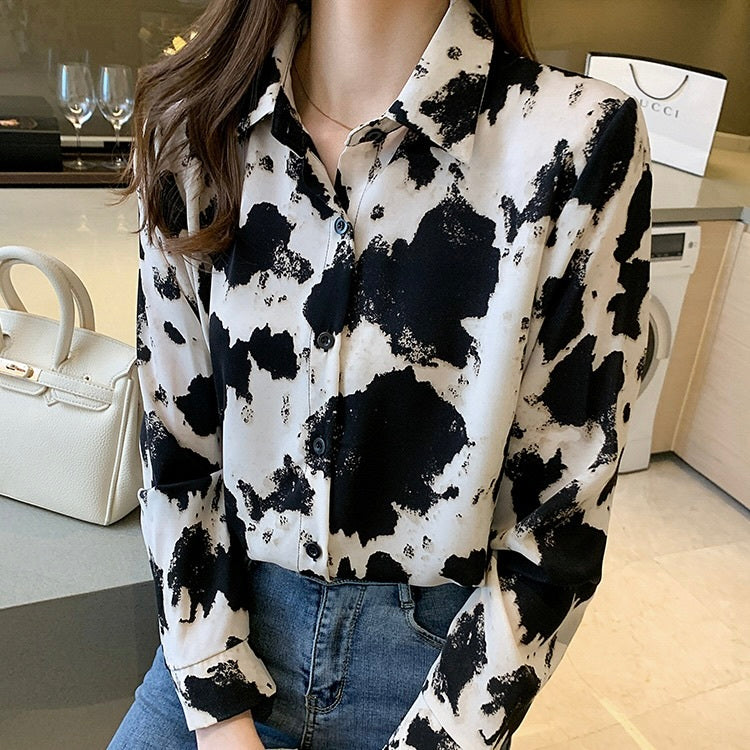 ヒョウ柄 カジュアルシャツ mry000384