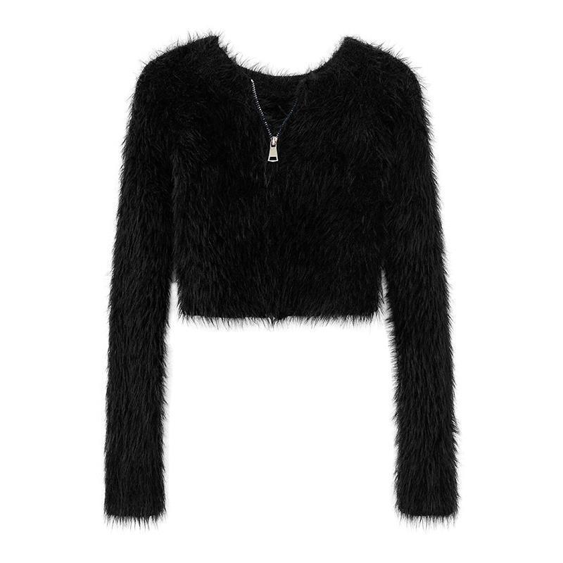 3カラー展開 ジッパー デザインセーター 韓国カジュアル mry001012