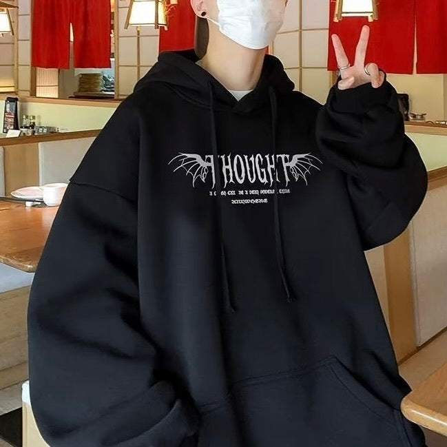 2カラー展開 アメリカン 韓国ストリート 韓国カジュアル オーバーサイズ バックプリント パーカー mry001277