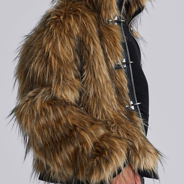 【高品質】フェイクファー フーディジャケット mry001562