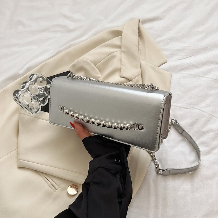 3カラー展開 シルバーボール チェーンバッグ 韓国ストリート 韓国カジュアル mry000977