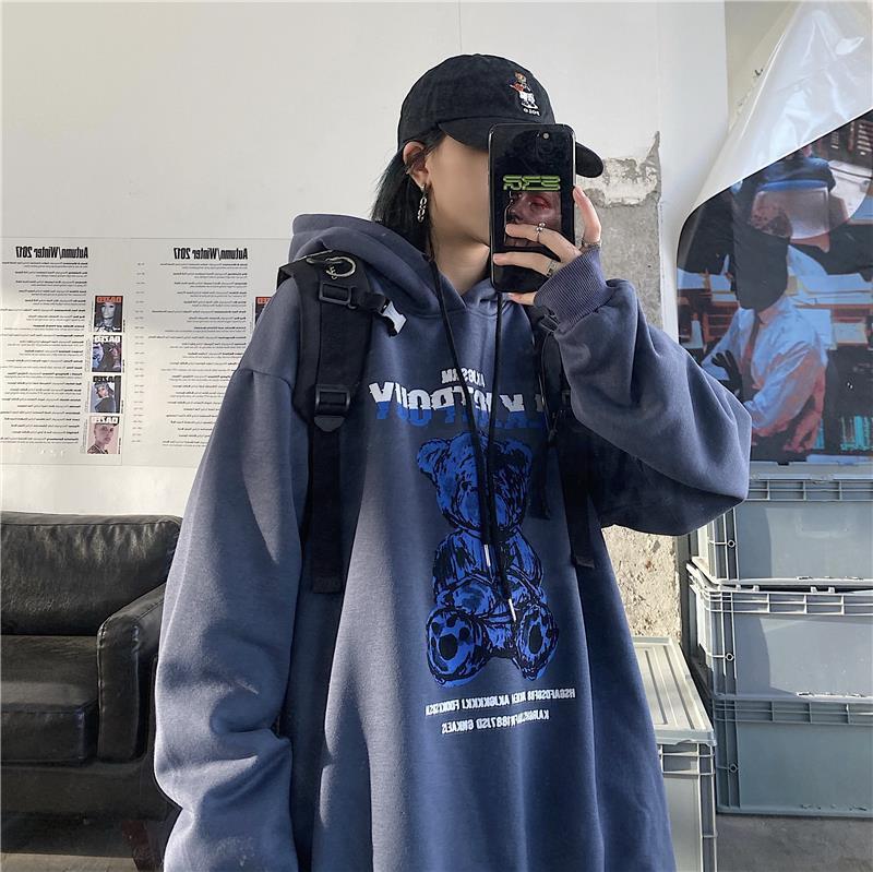 ベアプリント フード付きスウェット mry000319