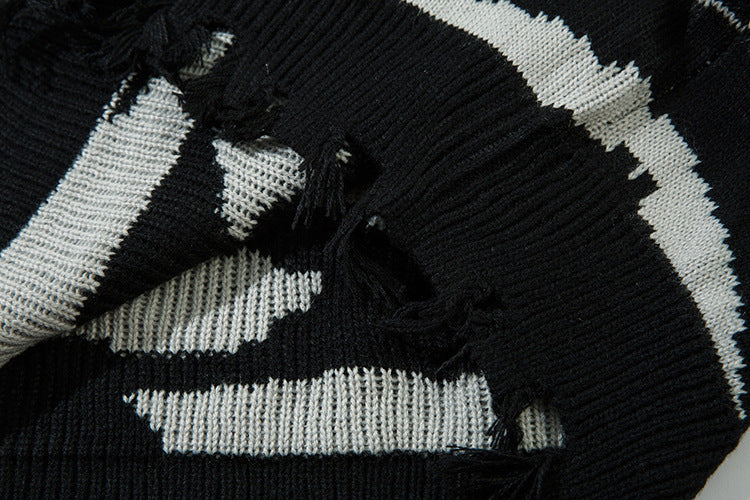 【2color】Raw Edge Animal Print Sweater mry001647