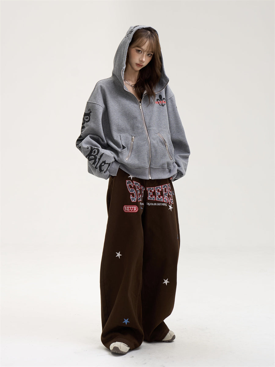 【評価★4.8以上/高品質】Unisex Oversized Gothic Graphic Hoodie mry001899