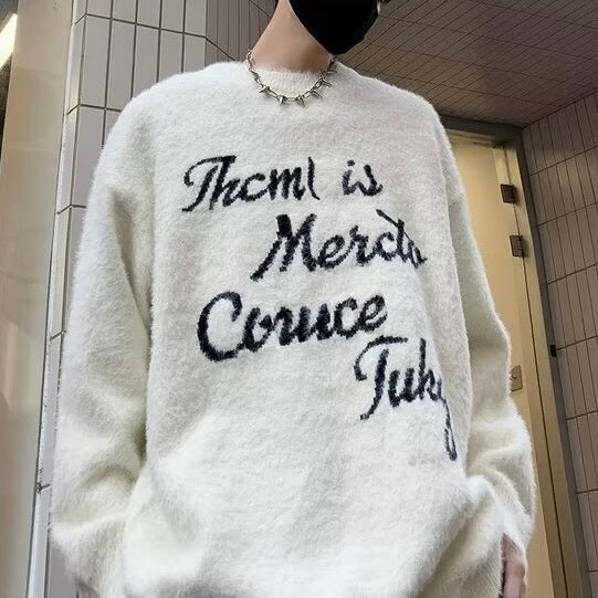 アメリカン 韓国デザイン 韓国ストリート トレンド オーバーサイズ ボアトレーナー mry001376