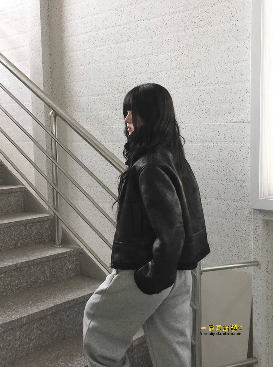 Shearling Lined Leather Jacket mry002024