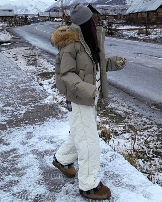 『※限定価格/SNS大人気アウター💥』【2color】Faux Fur Hood Puffer Jacket mry001792