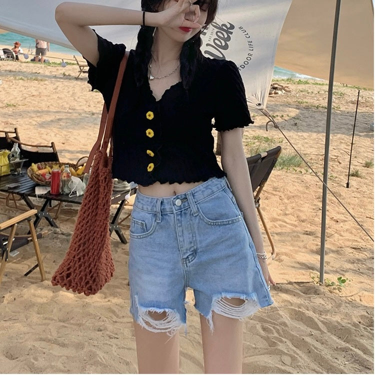 アダンエッジ プリーツ ショートトップス mry000106