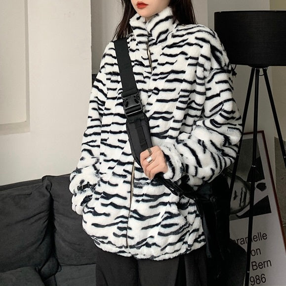ゼブラ柄 ボアジャケット mry000435