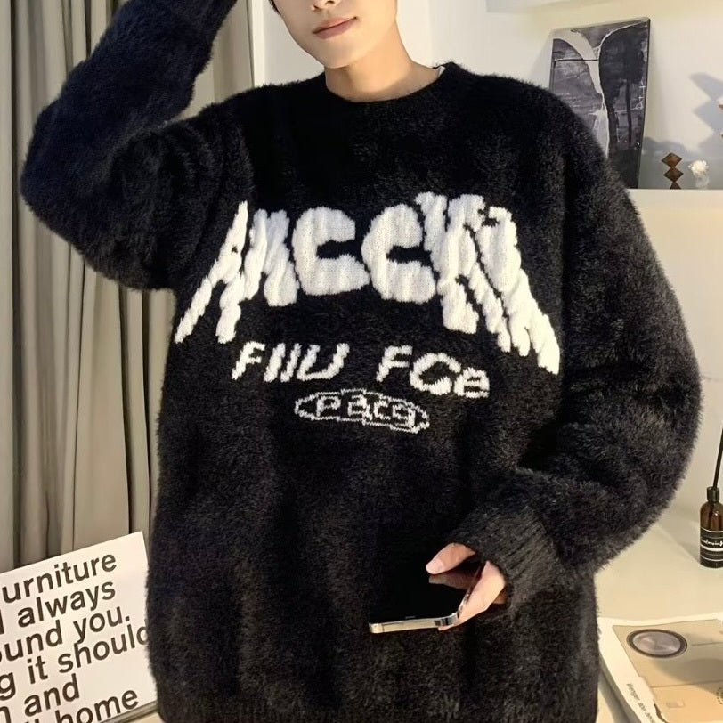 2カラー展開 アメリカン 韓国ストリート 韓国カジュアル オーバーサイズ ボアトレーナー mry1332