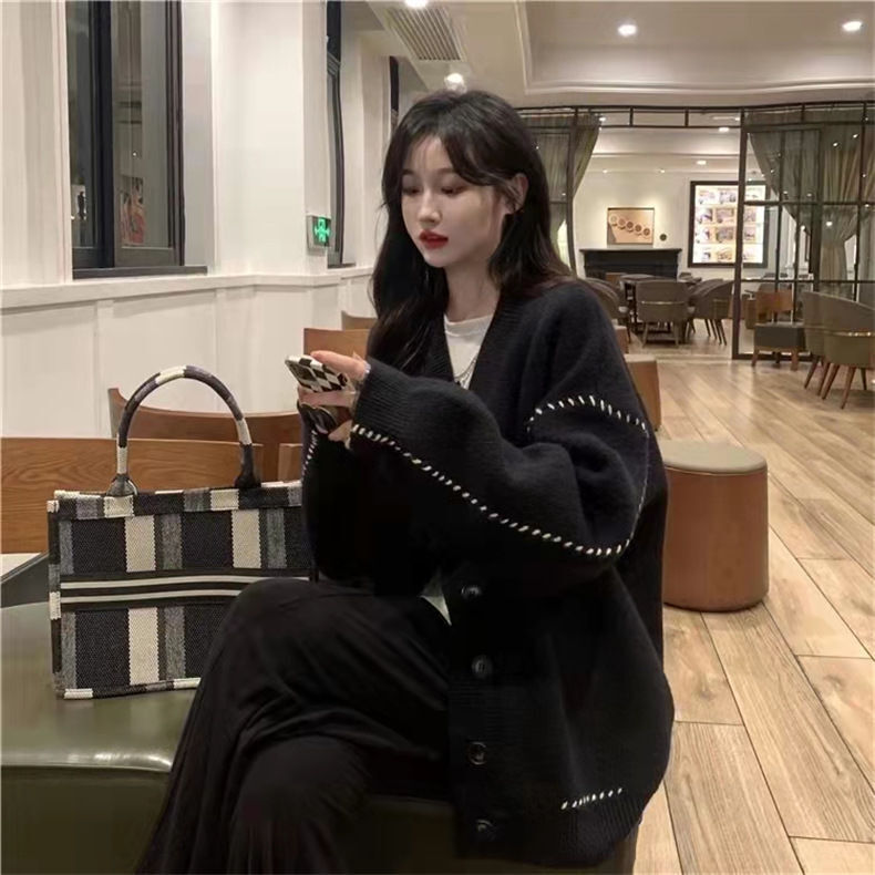 【送料無料】デザインセーター カーディガン 2カラー 韓国ストリート 韓国カジュアル 韓国ガーリー mry000526