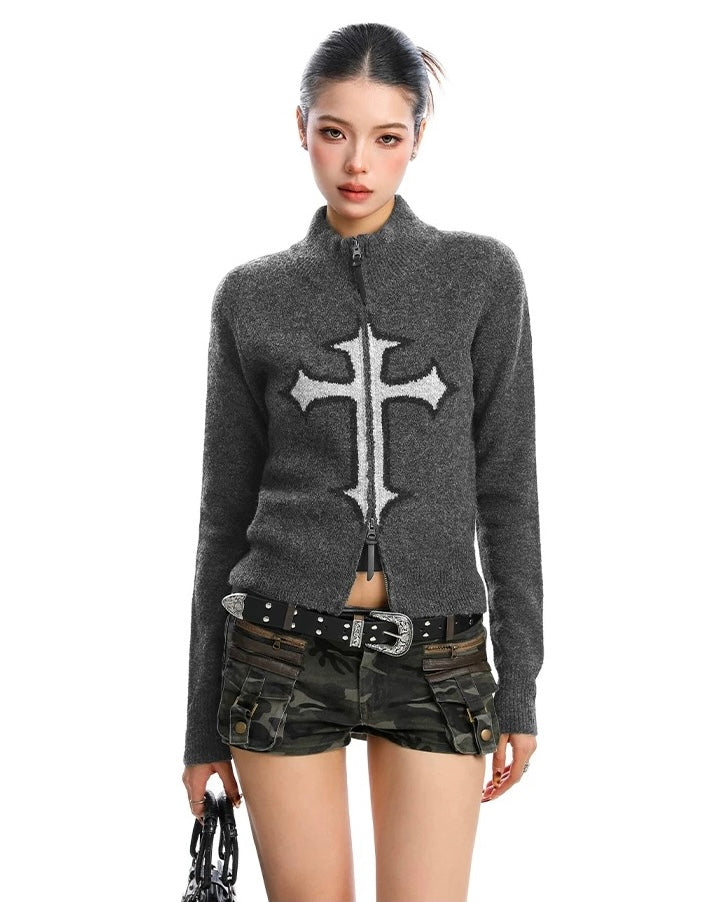 Cross Zip Knit Jacket mry002073