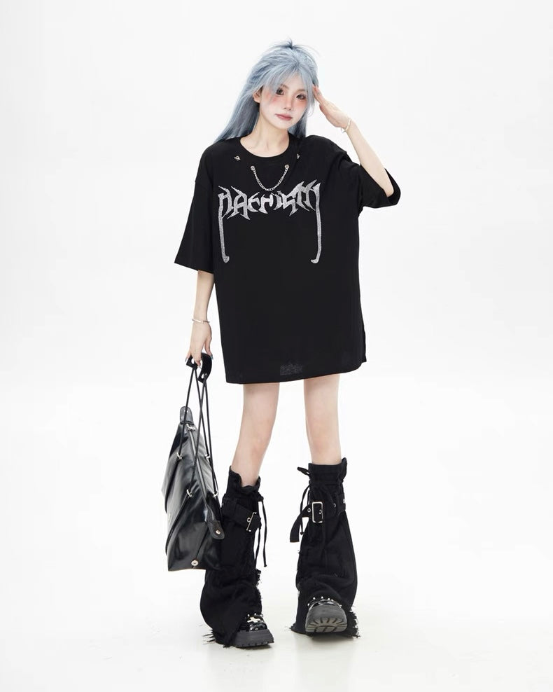 【リピート続出 /2color / Unisex】Vortex Chain Print T-Shirt mry001641