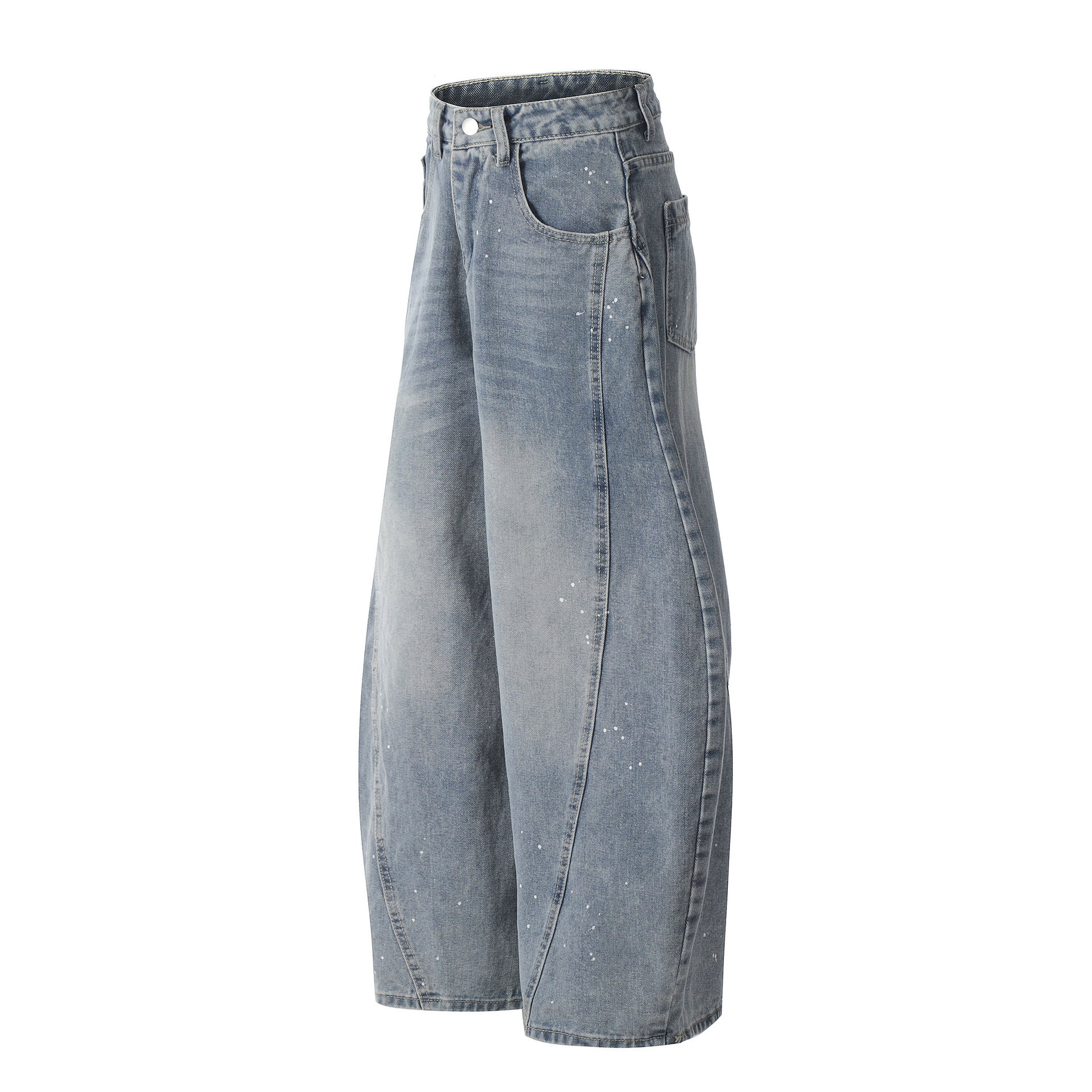 『評価★4.8以上/人気急上昇中💬💥』【COVER:FIT】2color Splatter Wash Balloon Denim Pants mry001753