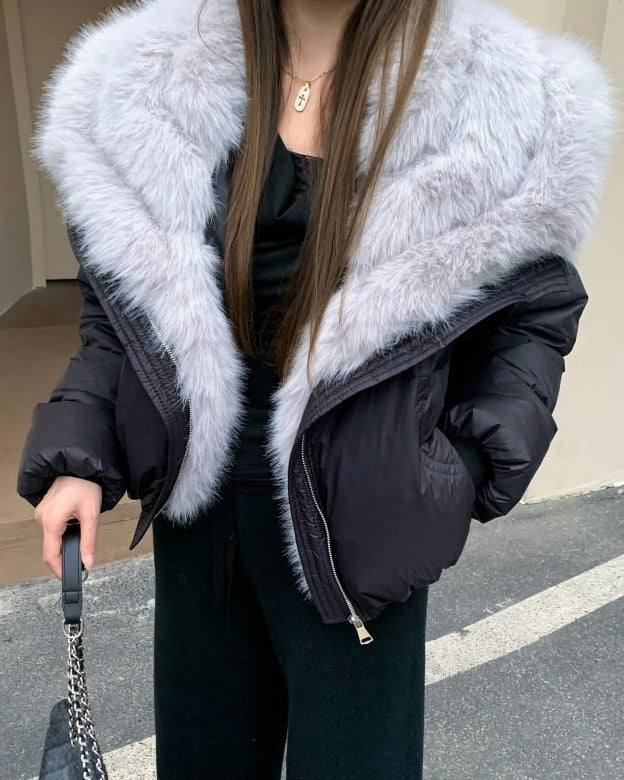 Fur Collar Short Puffer Jacket mry002084