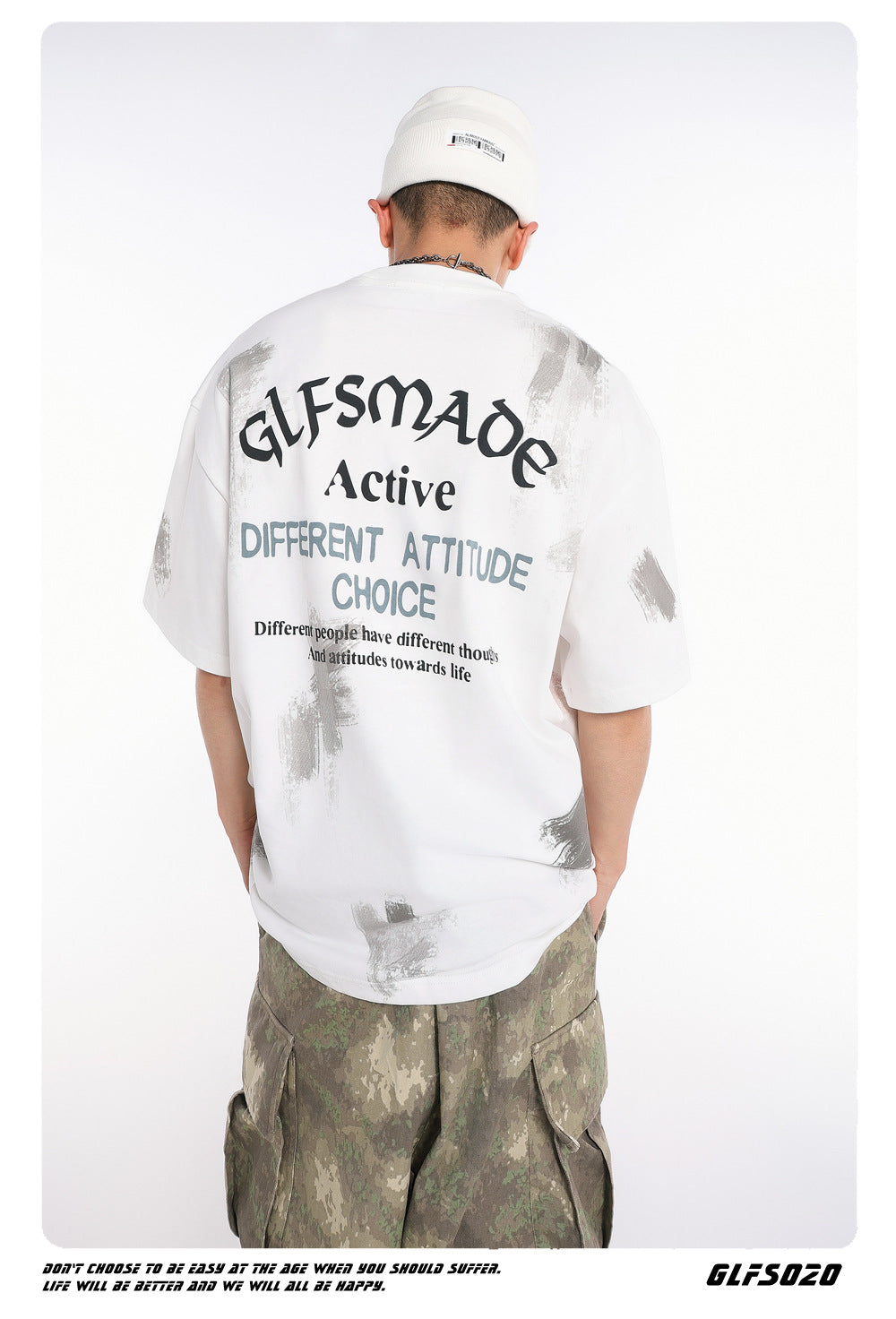【2color】Attitude Graffiti T-Shirt mry001686