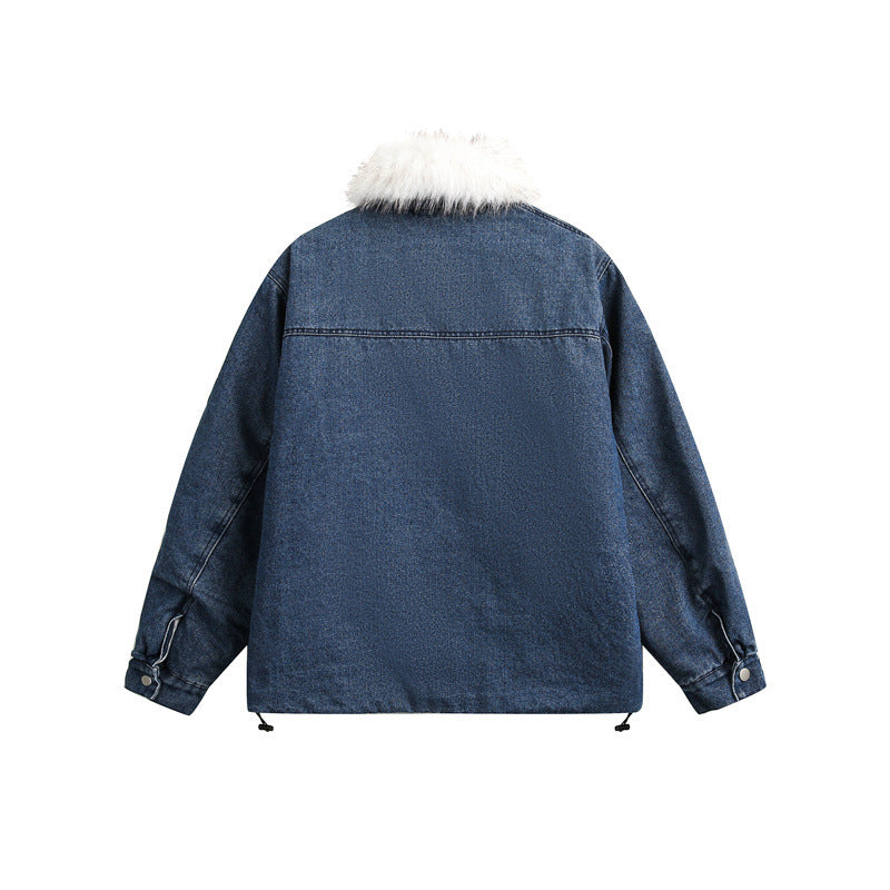 【2color】Faux Fur Collar Denim Jacket mry001824