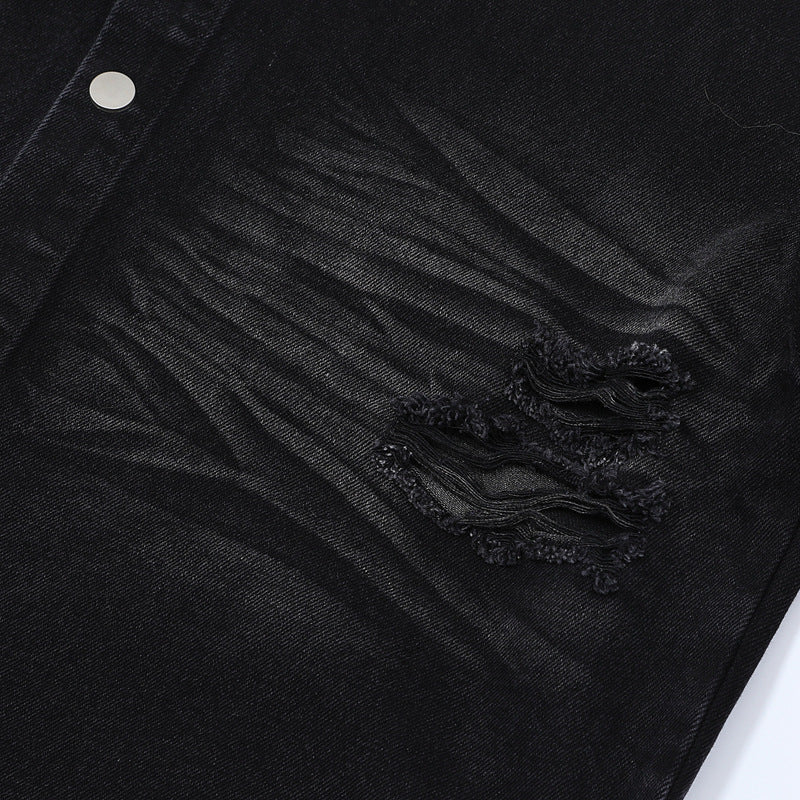 【2color / Set-Up】Camo Fade Distressed Denim Set-Up mry001757