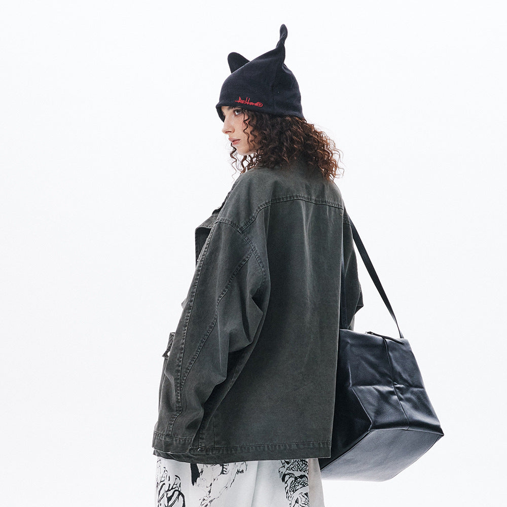 Vintage Military Pocket Denim Jacket mry001822