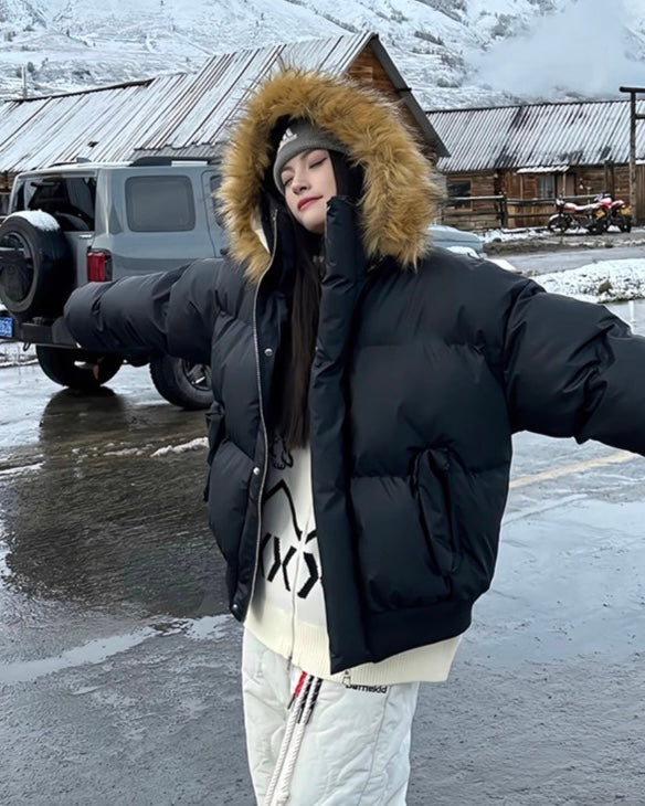 『※限定価格/SNS大人気アウター💥』【2color】Faux Fur Hood Puffer Jacket mry001792