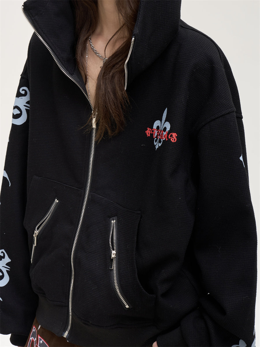 【評価★4.8以上/高品質】Unisex Oversized Gothic Graphic Hoodie mry001899