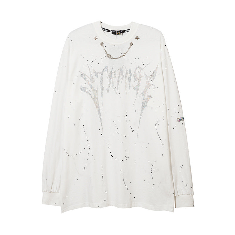 【2color】Punk Chain Detail Long T-Shirt mry001640