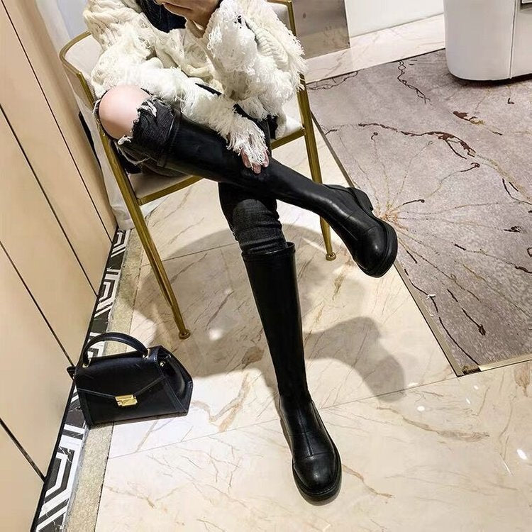 ローヒール ロングブーツ mry000452