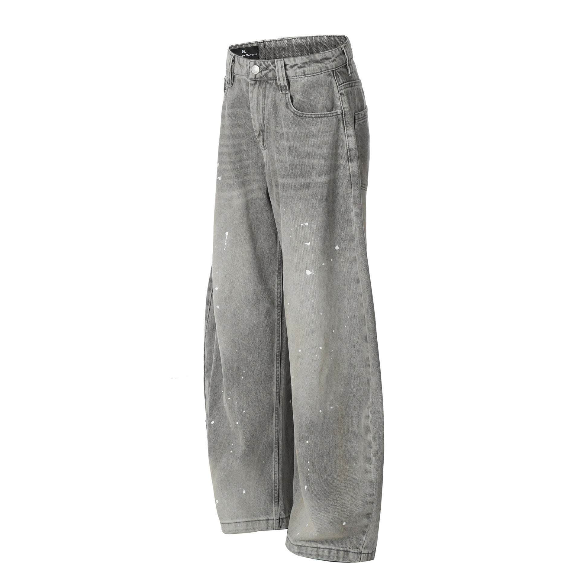 『評価★4.8以上/購入率 No.1🛍️』【COVER:FIT】Grunge Paint-Splatter Wide-Leg Denim Pants mry001630