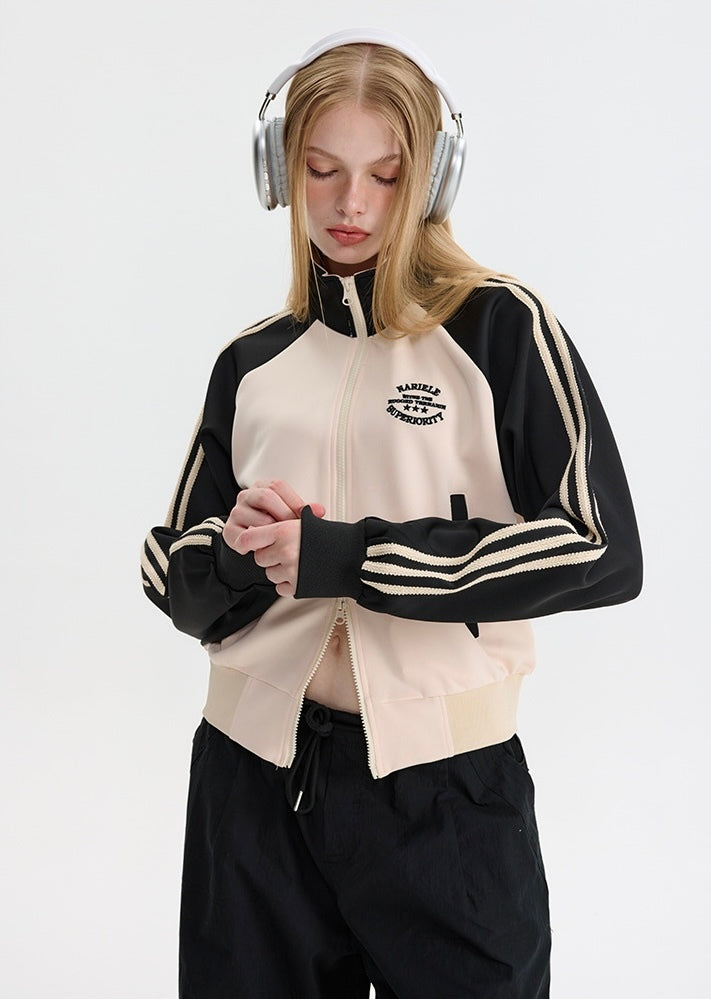 【2color】Elite Striped Track Jacket mry001642