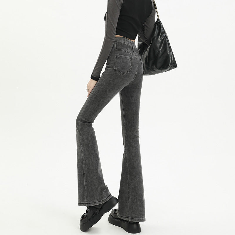 【Black Mamba】ハイウエスト フレアジーンズ mry000965