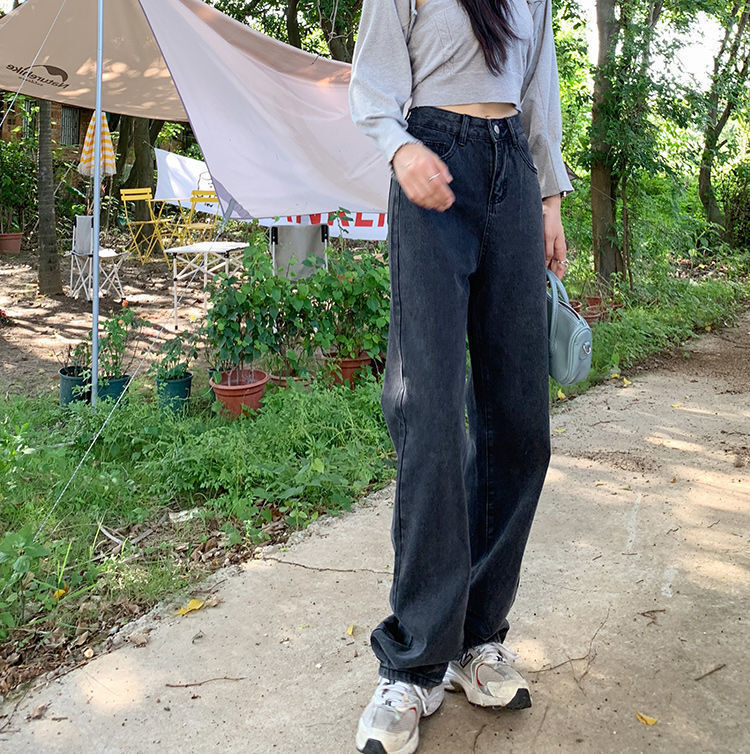 【送料無料】ルーズデニム 春ジーンズ ワイドレッグ 韓国ストリート 韓国カジュアル 2023春トレンド mry000583