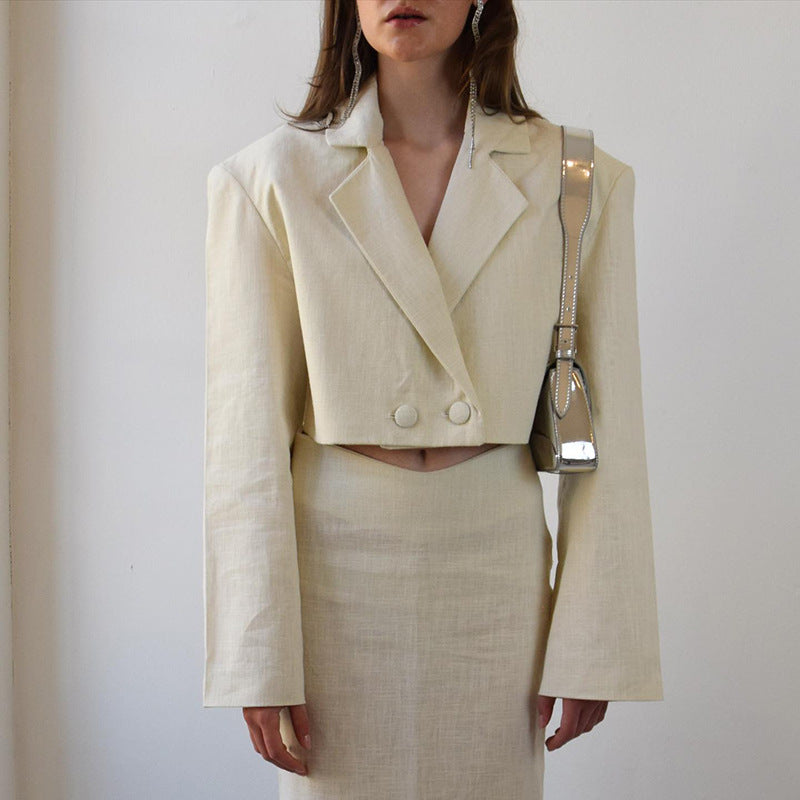 2カラー展開 韓国カジュアル 韓国デザイン セットアップ ショート丈 ブレザー スカート mry001185